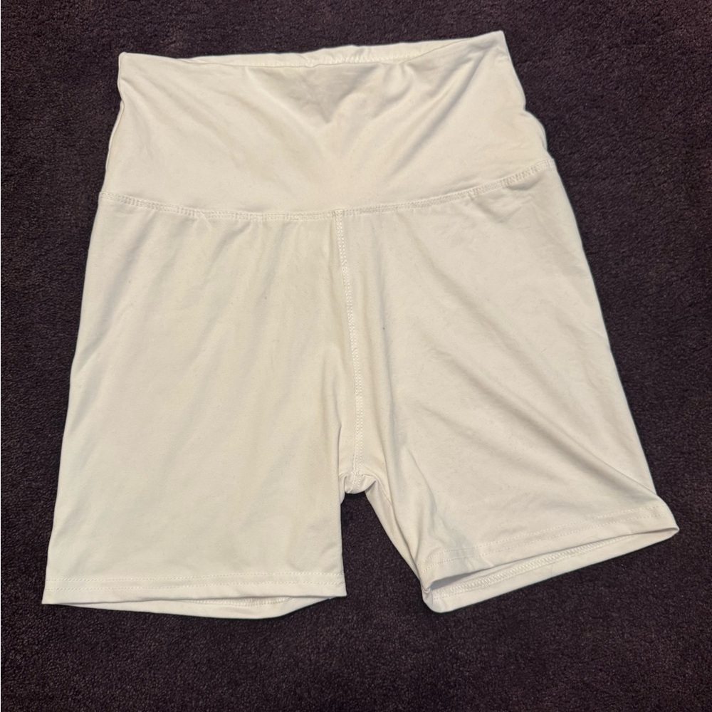 Women's White High-Waisted Shorts